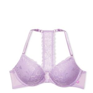 Victoria Secret Sexy Tee Push Up T-Back Bra 38DD Purple